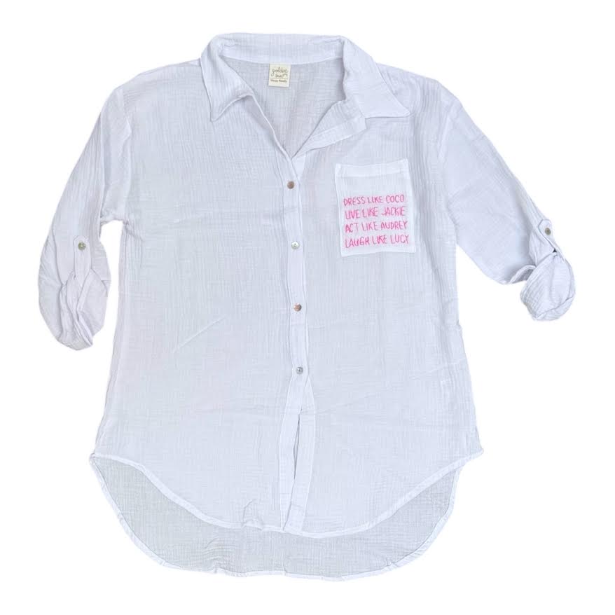 dress like coco shirt Dress Like Coco Live Like Jackie Act Like Audrey Laugh Like Lucy T-Shirt