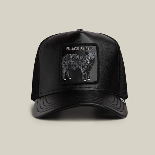 FAUX LEATHER SHEEP BLACK TRUCKER HAT – Kitson LA
