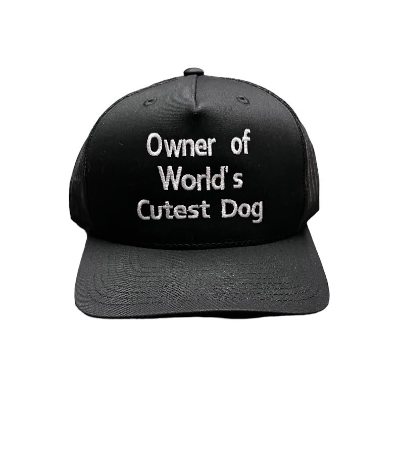 CUTEST DOG BLACK TRUCKER HAT