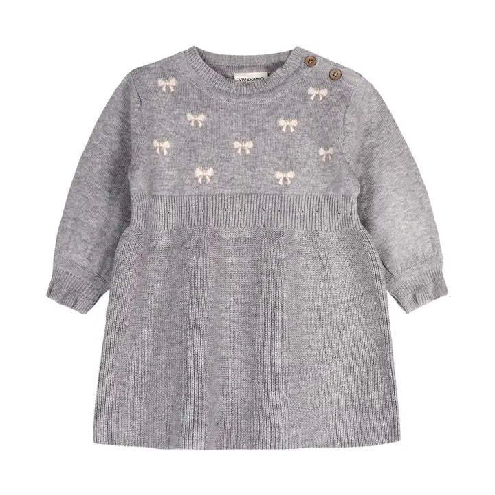 BABY GIRL BOW KNIT DRESS 12-18M