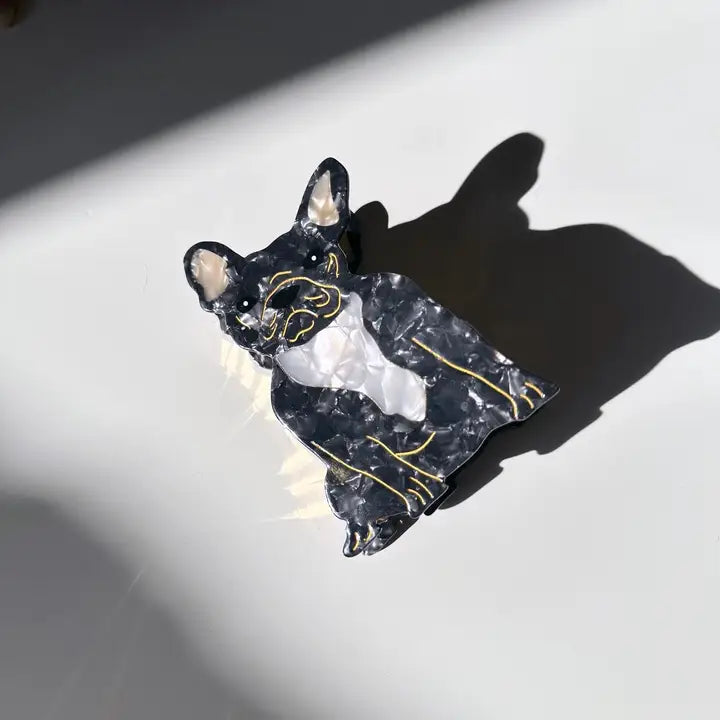 BLACK FRENCHIE DOG CLAW HAIR CLIP – Kitson LA display picture 2