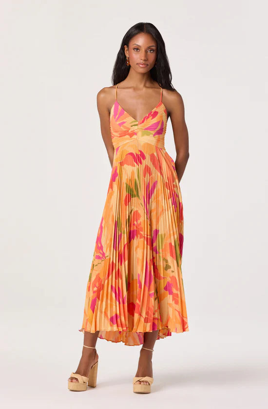 blythe midi dress WOMENS BLYTHE FLORAL PLISSE MIDI DRESS – Kitson LA