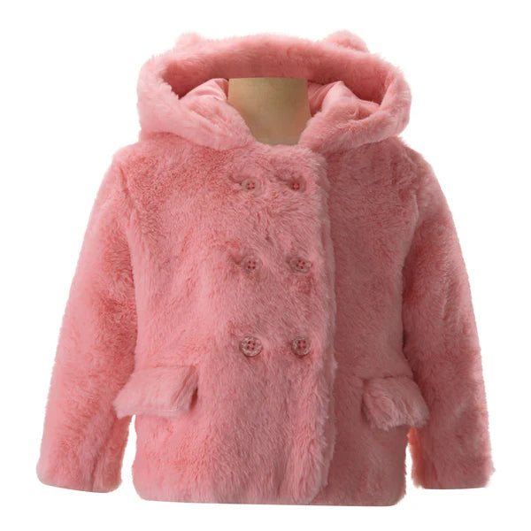 Girls pink teddy bear coat discount