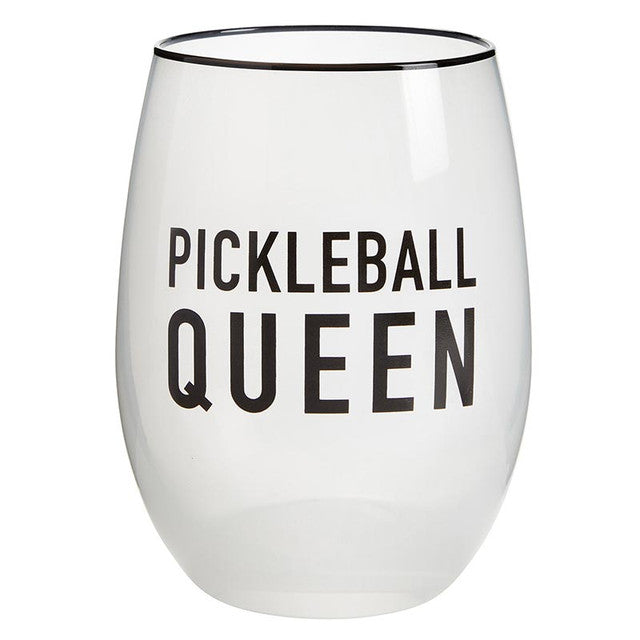 PICKLEBALL QUEEN STEMLESS WINE GLASS Kitson LA