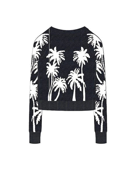 COTTON CASHMERE PALM TREE REVERSIBLE SWEATER – Kitson LA