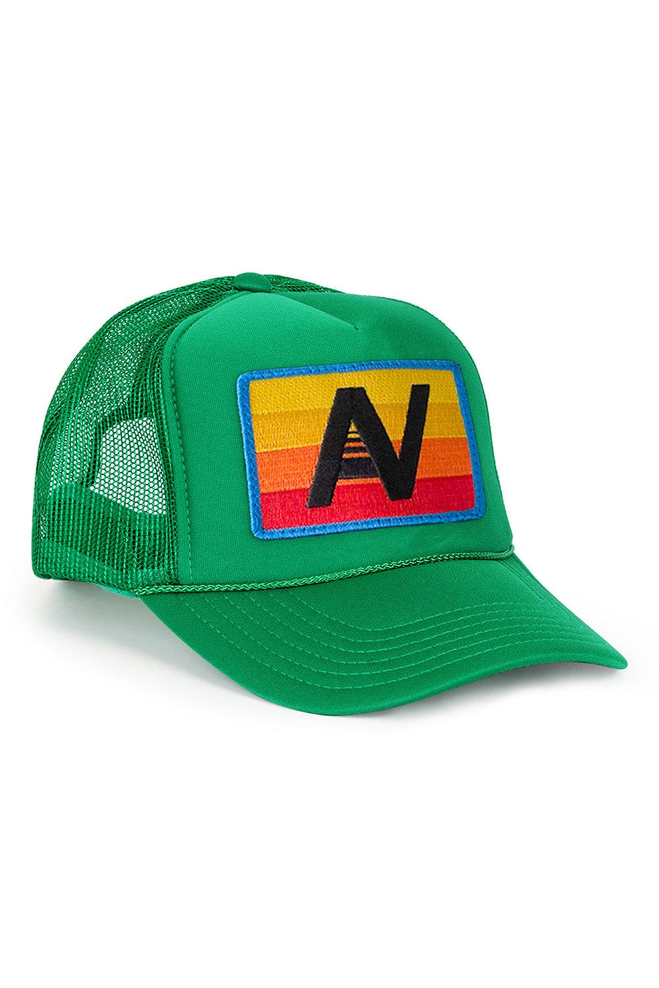 AV LOGO RAINBOW VINTAGE TRUCKER HAT - KELLY GREEN – Kitson LA display picture 3