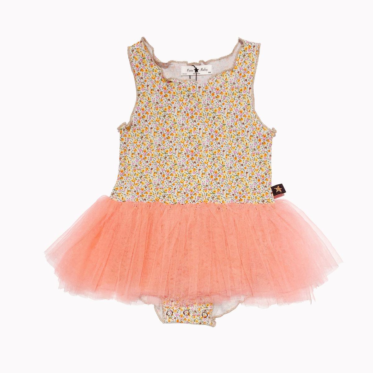 open lace back dress Girls' Neon Coral Tank Tutu Leotard Size: 3T Toddler by Mila & Rose