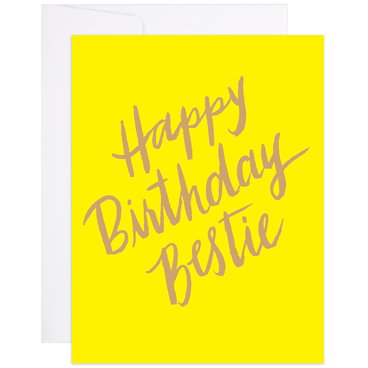 HAPPY BIRTHDAY BESTIE CARD-9TH LETTER PRESS-Kitson LA