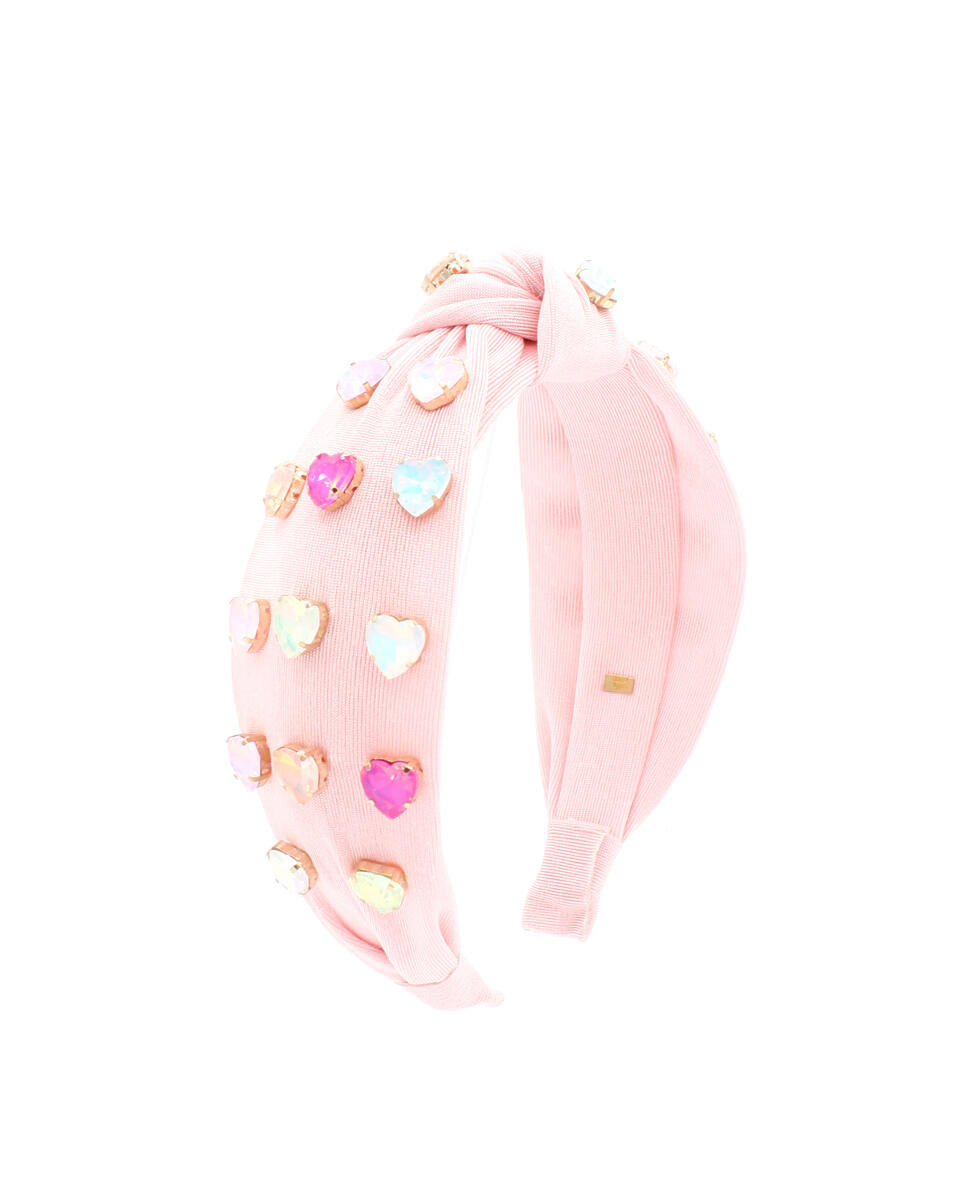 PINK HEART JEWEL KNOT HEADBAND Kitson LA