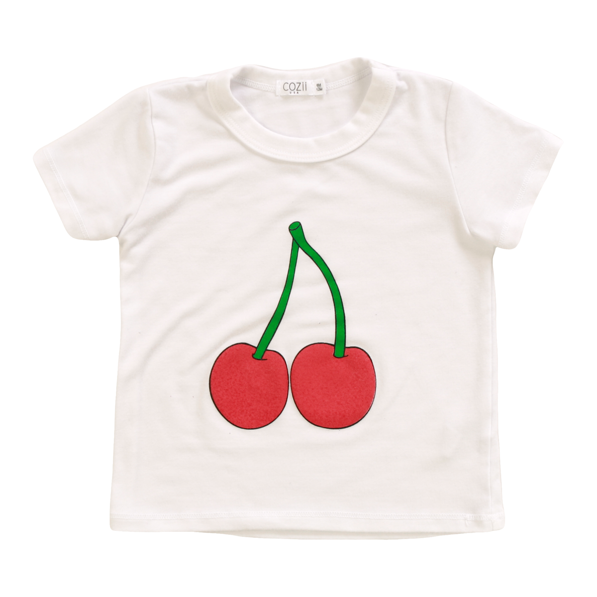GIRLS CHERRY WHITE T-SHIRT