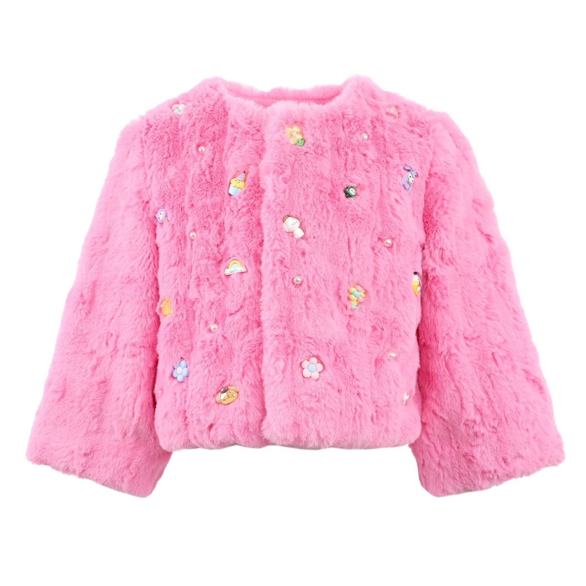 GIRLS CHARMS FAUX FUR JACKET
