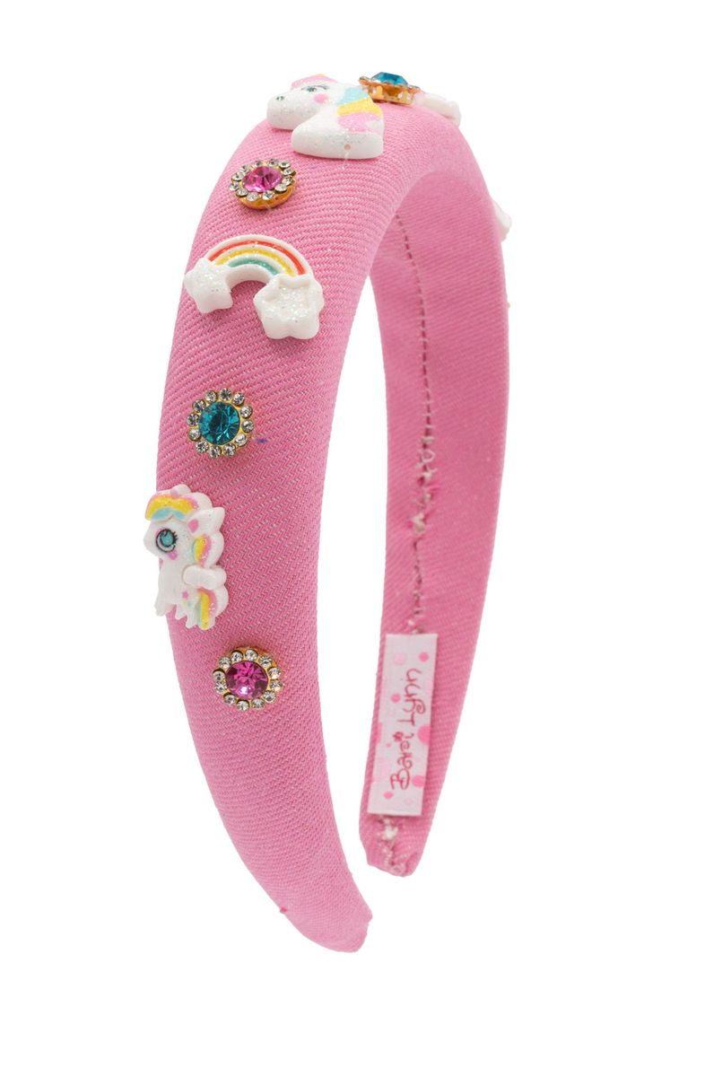 PADDED UNICORNS RAINBOW AND JEWELED HEADBAND