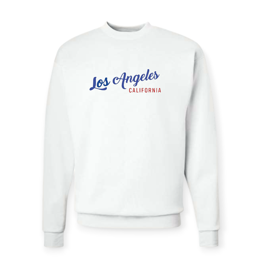 MENS LOS ANGELES CA WHITE CREWNECK