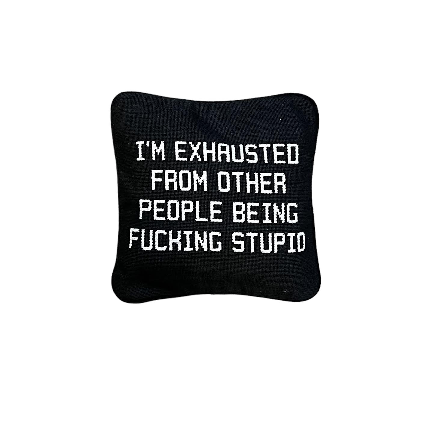 EXHAUSTED BLACK PILLOW