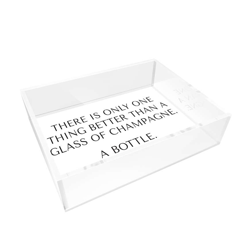 GLASS OF CHAMPAGNE ACRYLIC TRAY