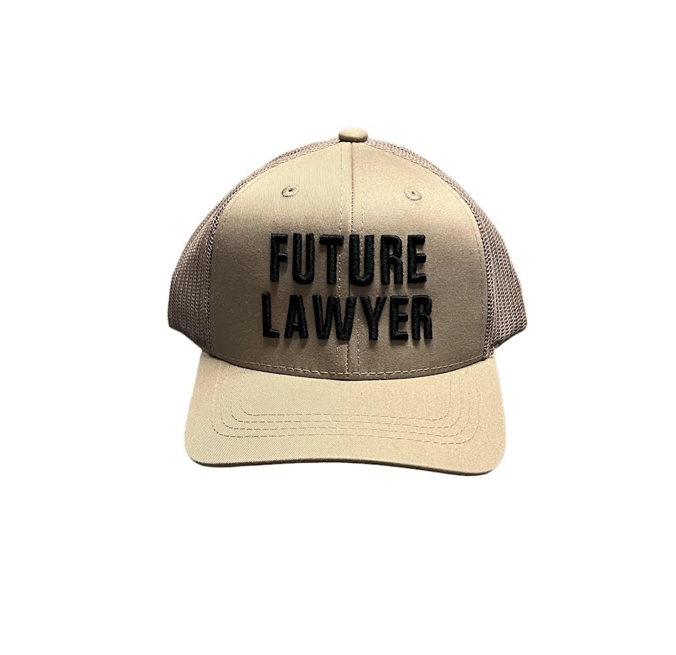 FUTURE LAWYER TAN TRUCKER CAP
