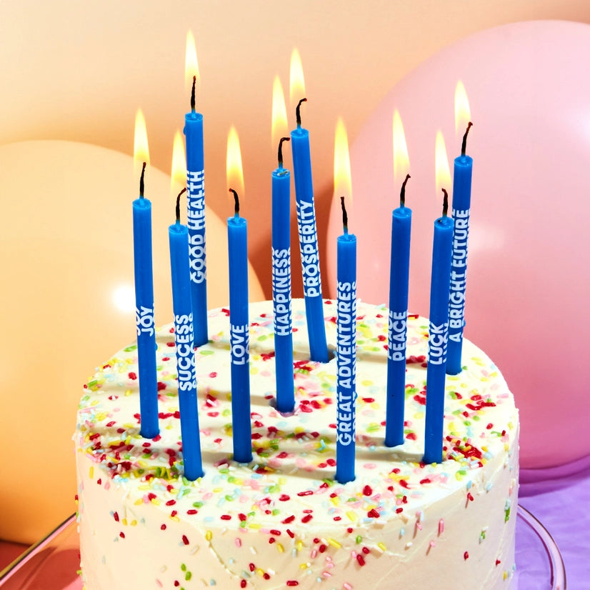 WISHING YOU BIRTHDAY CANDLES - ROYAL BLUE