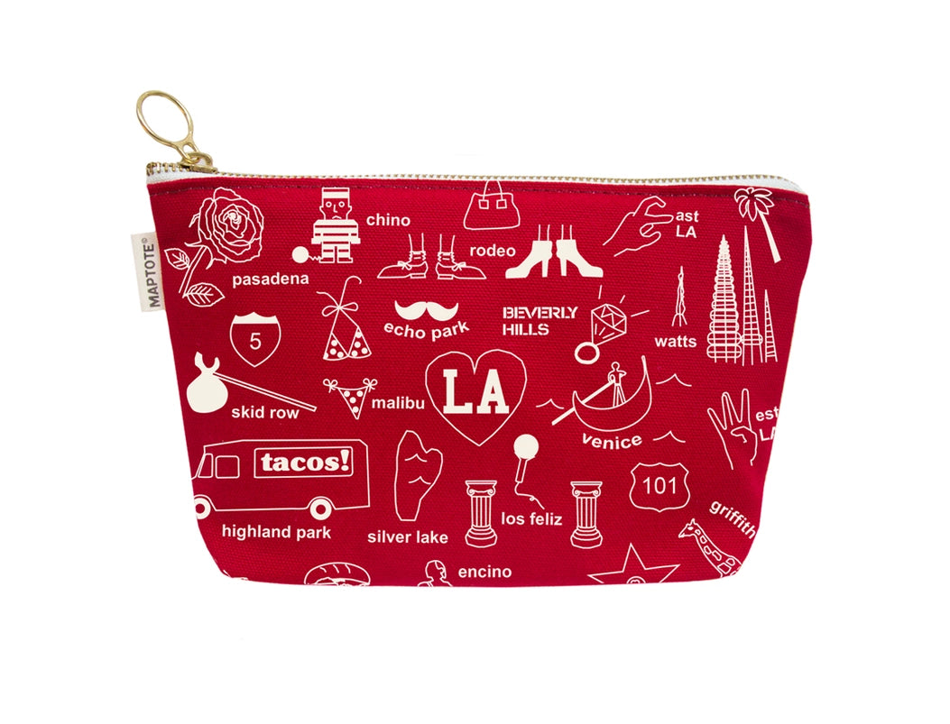 LOS ANGELES RED ZIP POUCH