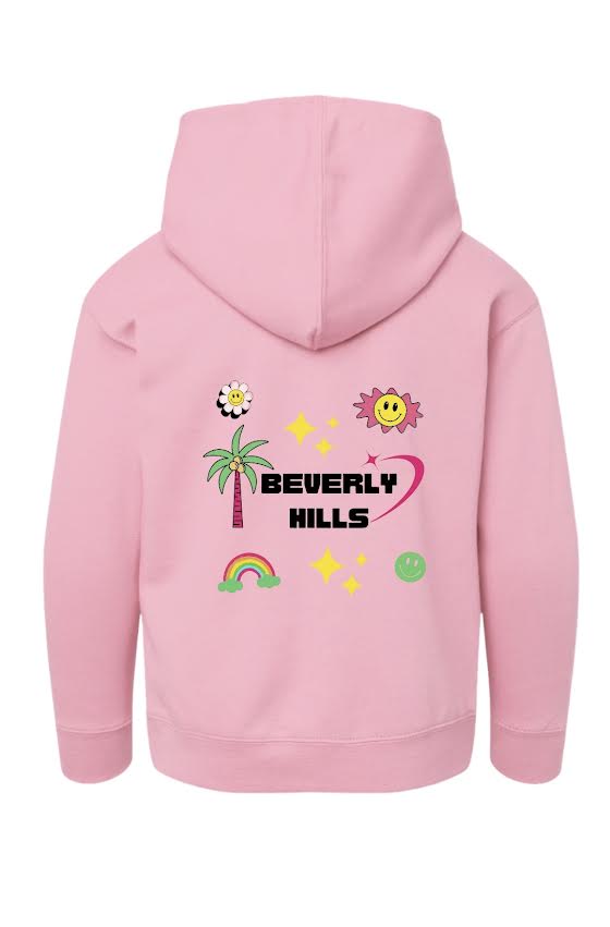TODDLER BEVERLY HILLS GRAPHIC PINK HOODIE