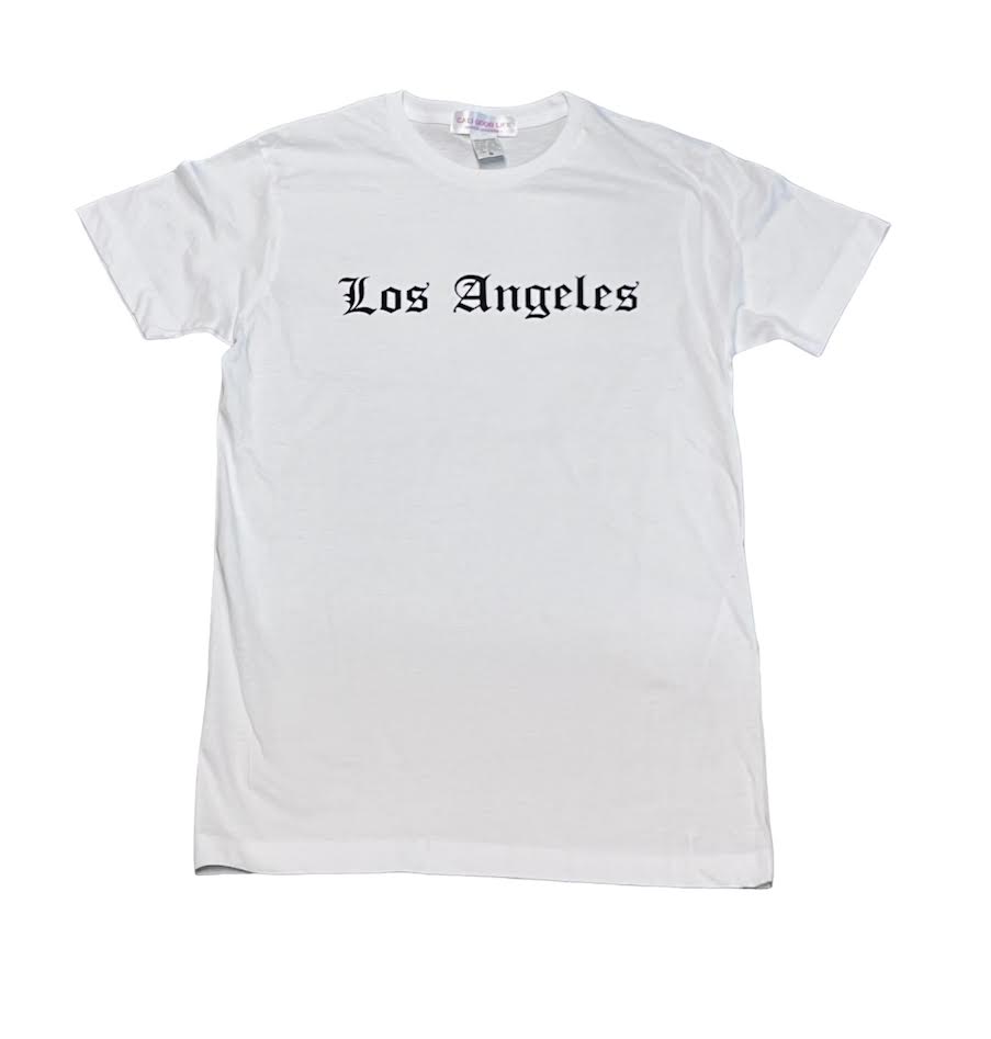 MENS GOTHIC LOS ANGELES WHITE T-SHIRT