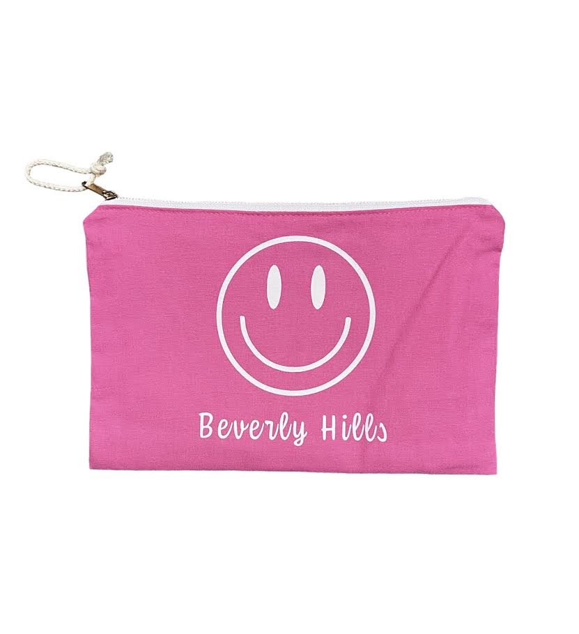 BEVERLY HILLS SMILEY PINK POUCH
