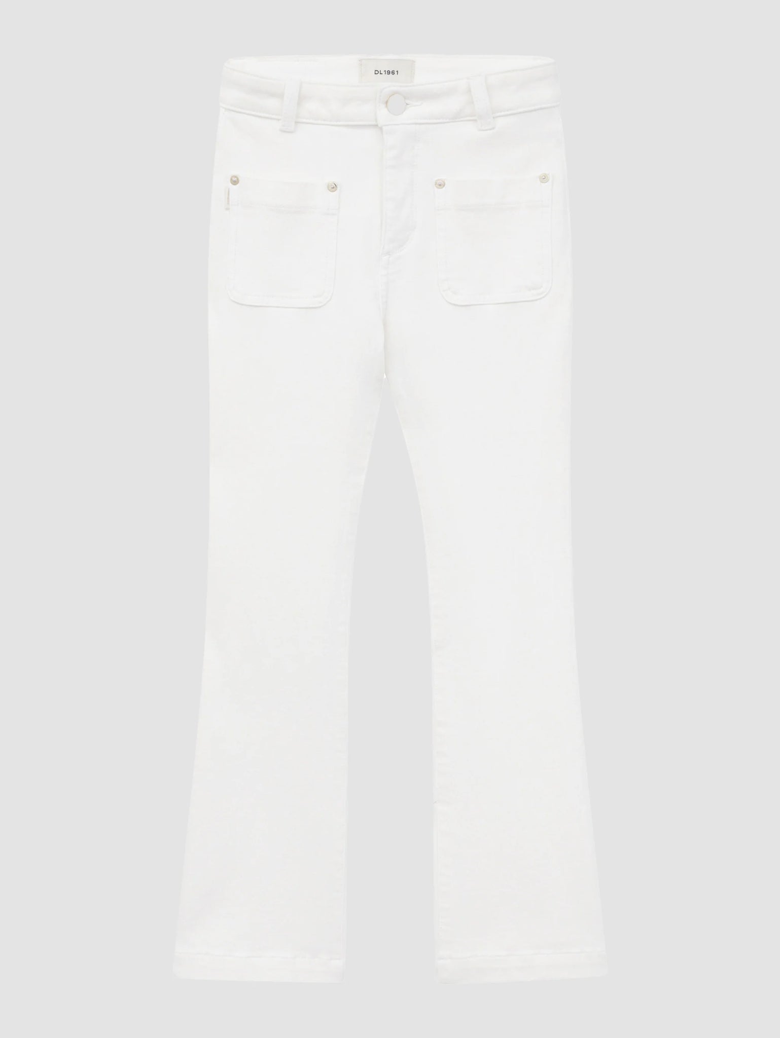 GIRLS CLAIRE WHITE BOOTCUT HIGH RISE JEANS