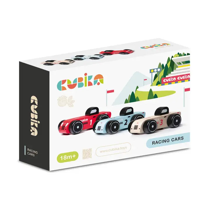 WOODEN RACING CARS SET