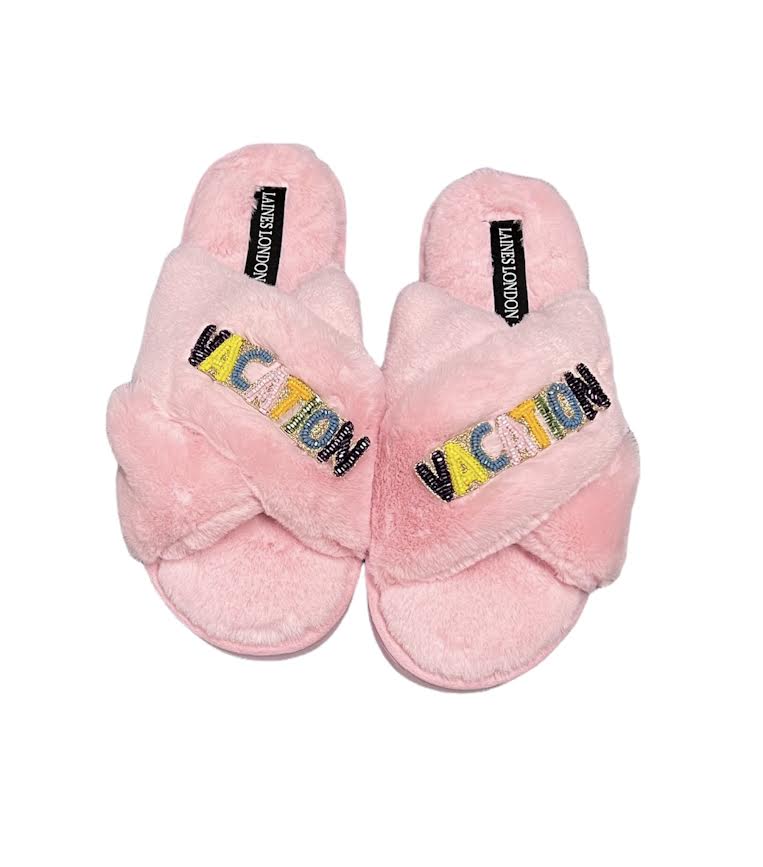 PINK VACATION SLIPPERS – Kitson LA