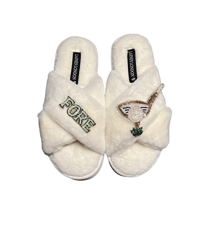CREAM FORE GOLF SLIPPERS