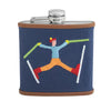 JUMPING SKIER NEEDLEPOINT FLASK