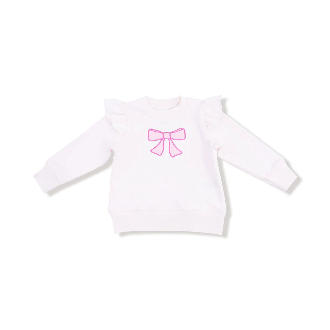 PRETTY BOWS RUFFLE SWEATSHIRT