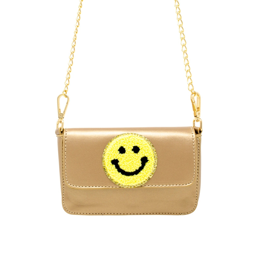 GOLD HAPPY FACE BAG