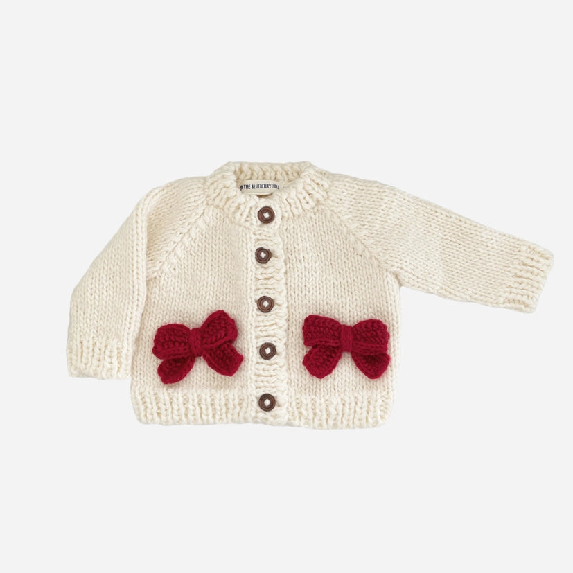 RED BOW CARDIGAN