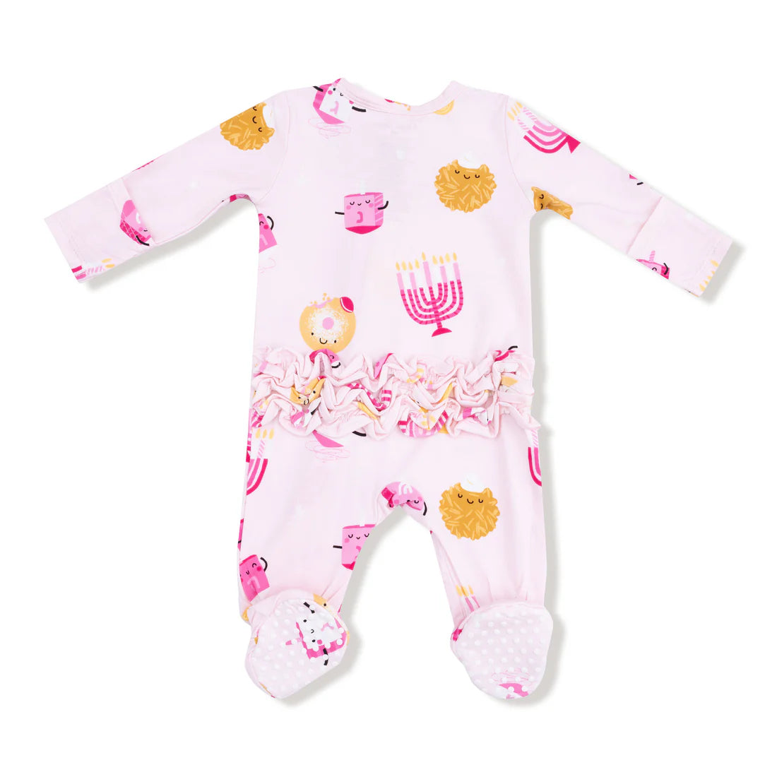 PINK HANUKKAH RUFFLE FOOTIE