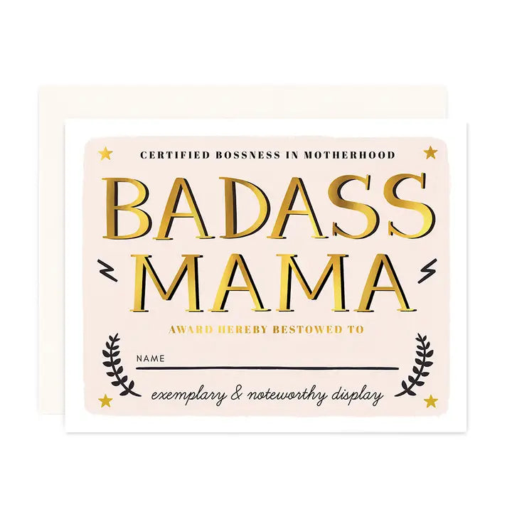 BADASS MAMA GREETING CARD