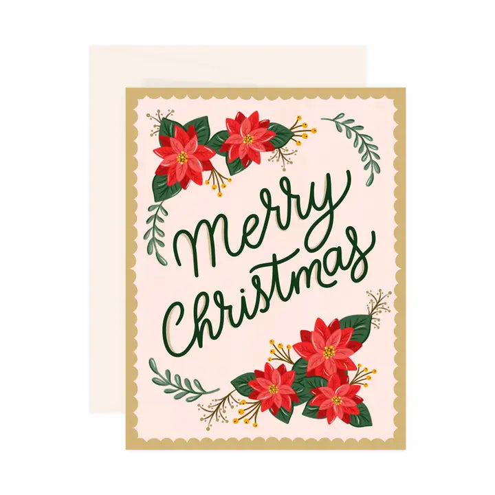 FLORAL MERRY CHRISTMAS CARD