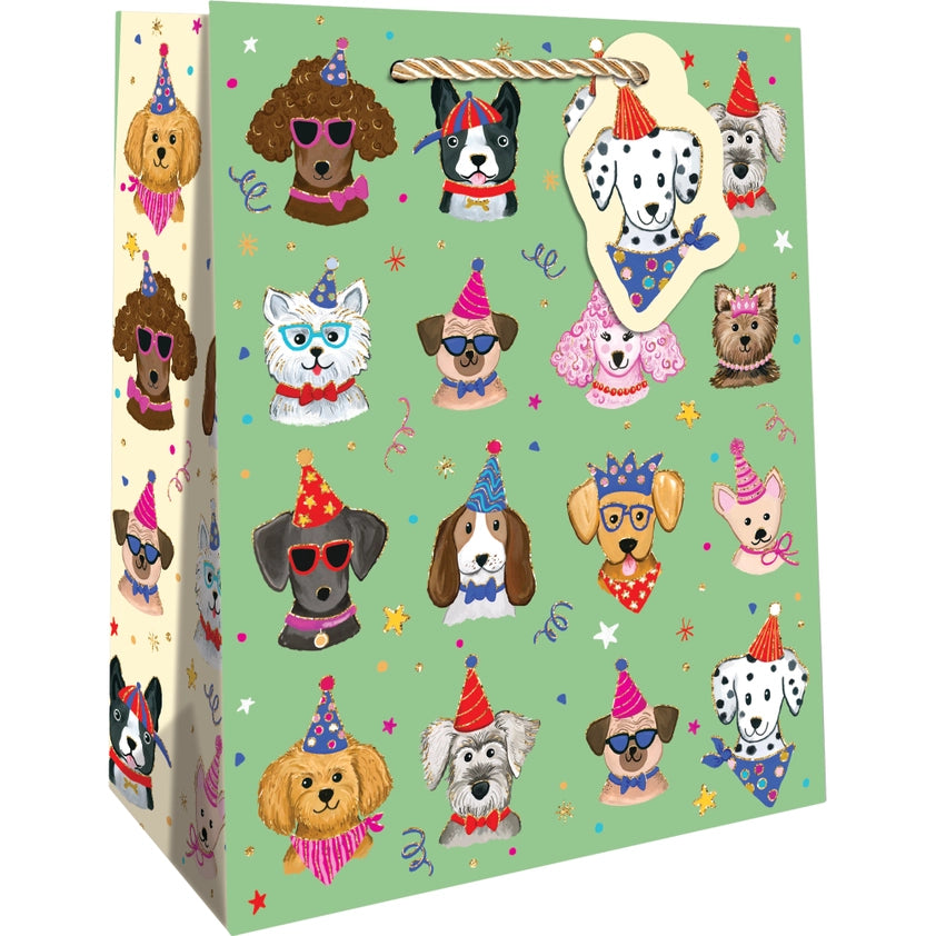 MEDIUM FESTIVE PUPS GIFT BAG