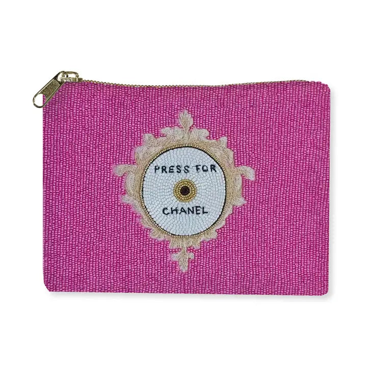 PRESS FOR CHAMPAGNE BEADED POUCH