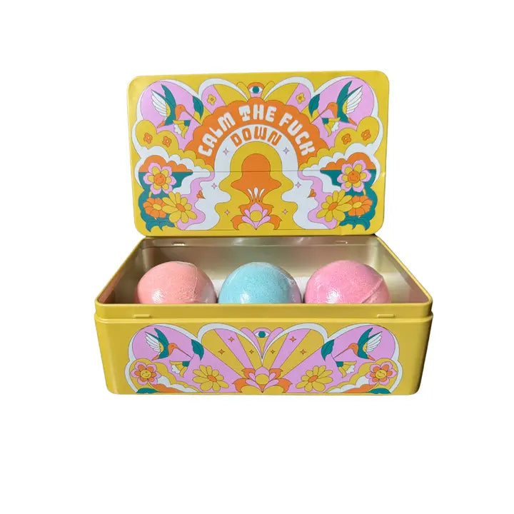 CALM THE FUCK DOWN BATH BOMB TIN BOX