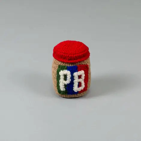 HAND KNIT PEANUT BUTTER DOG TOY