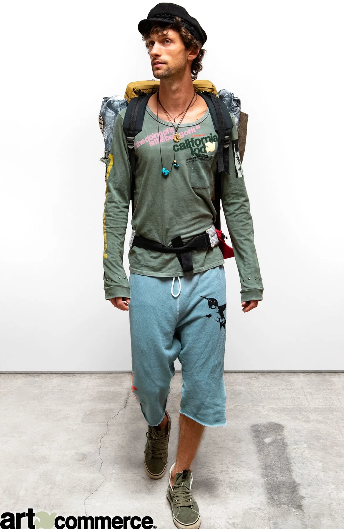 CALIFORNIA KID "I GOTTA NEW LIFE" HOME/STUD SUPERVINTAGE POCKET T LONGSLEEVE - GREENDIRT POWDER