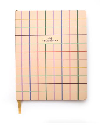 BEIGE PLAID UPDATED DAILY PLANNER