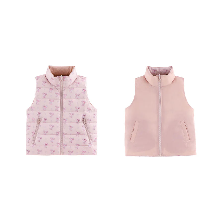 GIRLS BOW REVERISBLE VEST