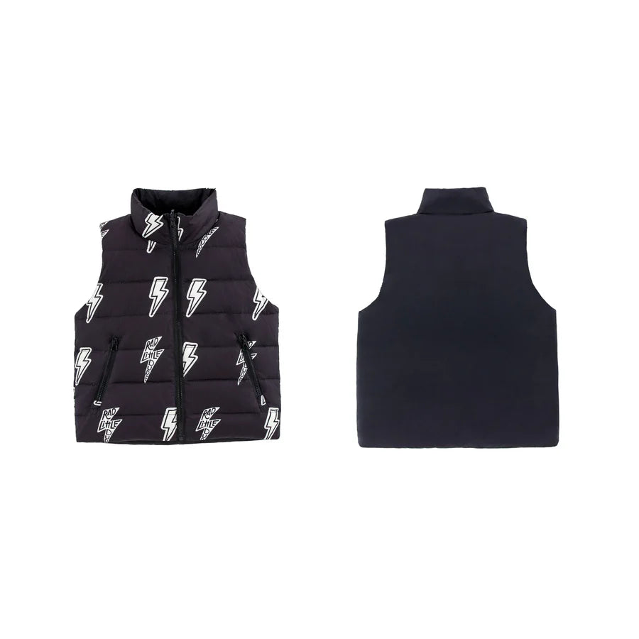 BOYS LIGHTENING BOLT REVERSIBLE VEST