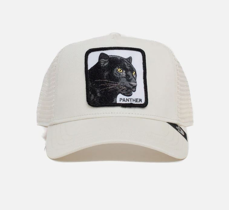 THE BLACK PANTHER WHITE TRUCKER HAT