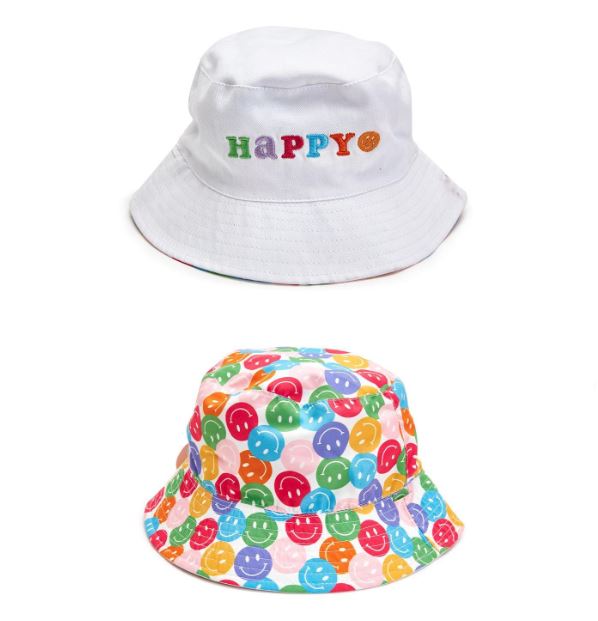 KIDS HAPPY REVERSIBLE BUCKET HAT