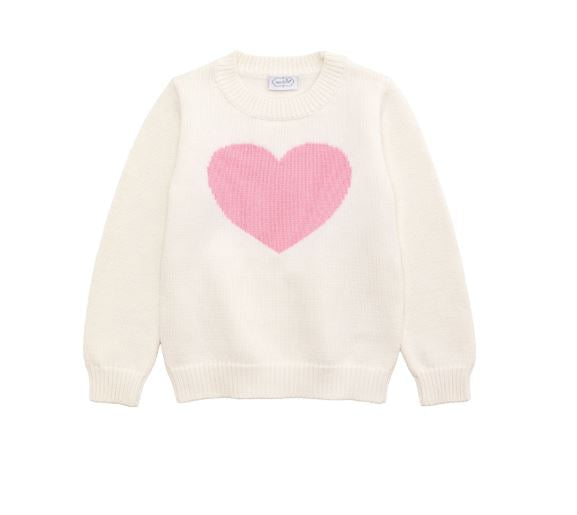 GIRLS PINK HEART SWEATER