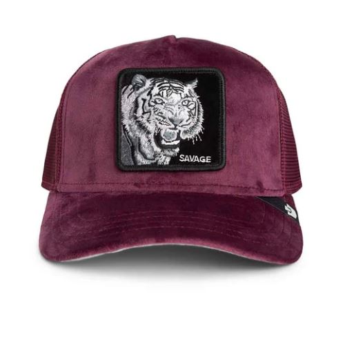 DESIRE VELOUR TIGER TRUCKER HAT