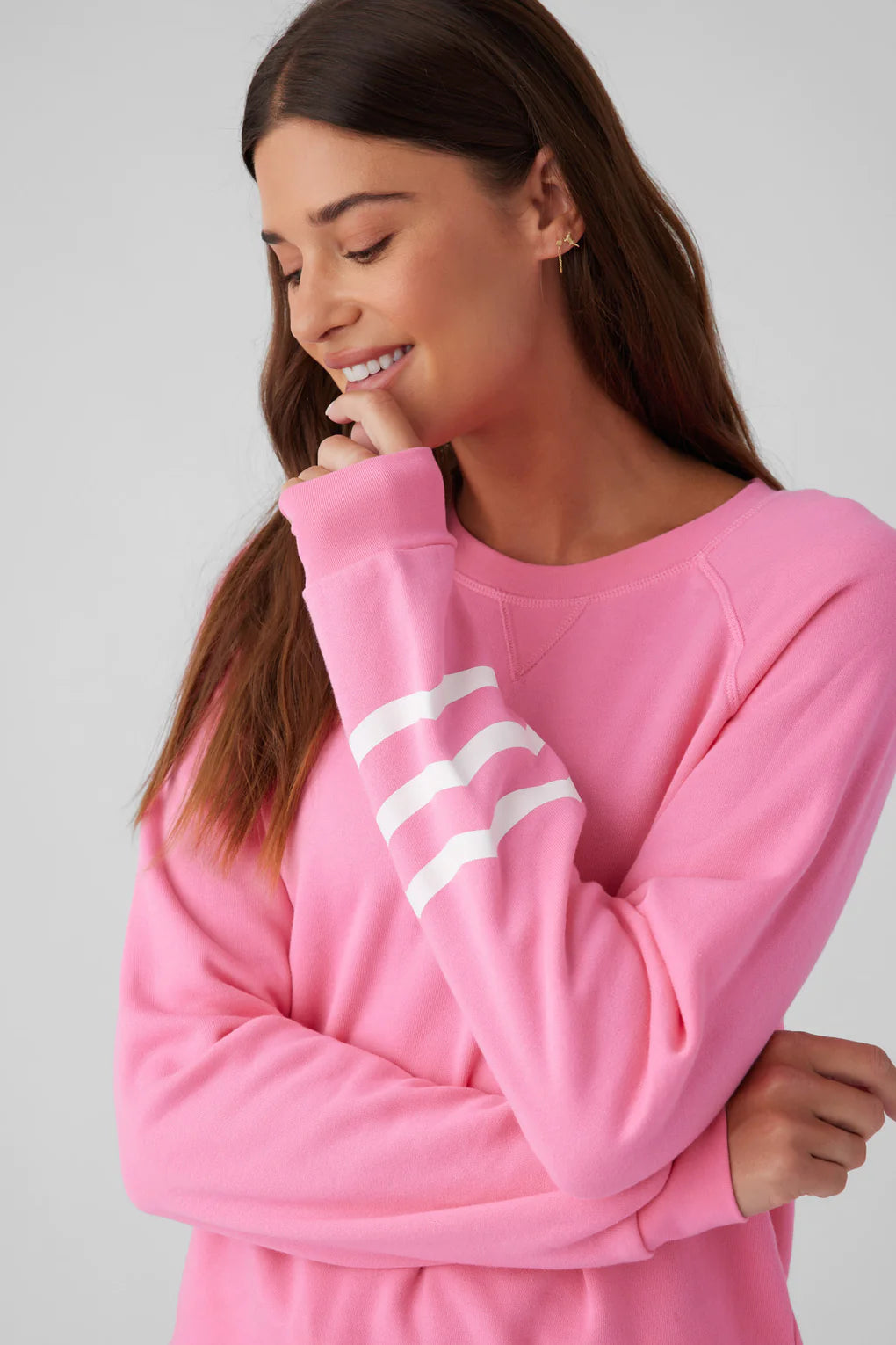 SOL ANGELES WOMENS COASTAL WAVES PULLOVER - PUNK PINK