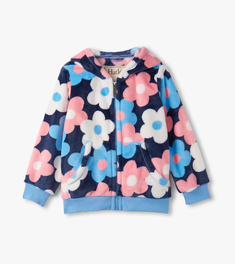 GIRLS BIG FLOWERS ZIP UP HOODIE